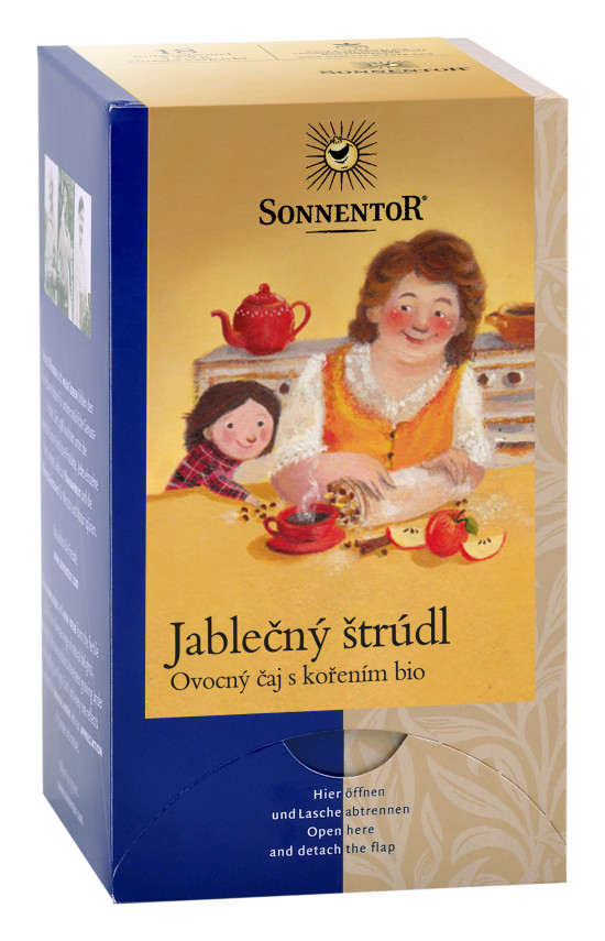 BIO ovocný čaj s kořením, Sonnentor Jablečný štrúdl, porcovaný, 18 sáčků