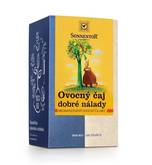 BIO ovocný čaj, Sonnentor Ovocný čaj dobré nálady, porcovaný, 18 sáčků