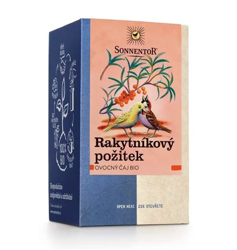 BIO ovocný čaj, Sonnentor Rakytníkový požitek, porcovaný, 18 sáčků