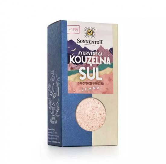 BIO růžová sůl, Sonnentor Ayurvédská kouzelná sůl jemná, krabička, 150 g