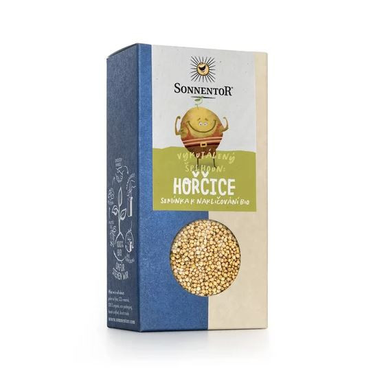 Bio semínka k nakličování Hořčice žlutá, Sonnentor, krabička 120 g