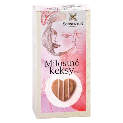 BIO špaldové keksy s jahodami, Sonnentor Milostné keksy, krabička, 125 g