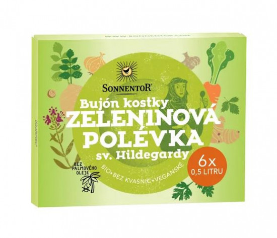 BIO zeleninový bujón, Sonnentor Zeleninová polévka sv. Hildegardy, kostky, 60 g