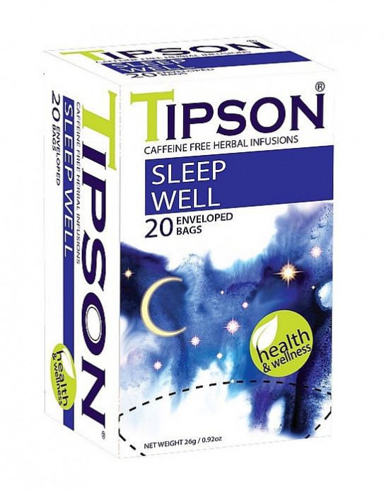 Levně Bylinný čaj, Tipson Sleep Well, porcovaný, 20 sáčků