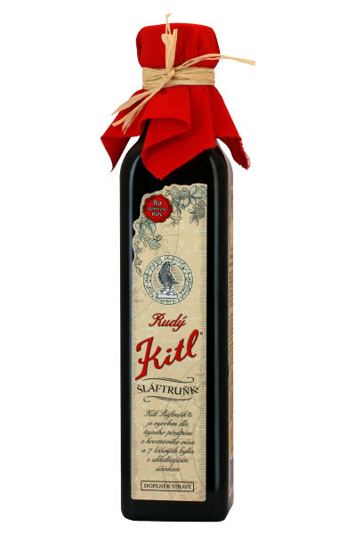 Bylinný likér, Kitl Šláftruňk Rudý 9.5% obj., 7 bylin, 250 ml