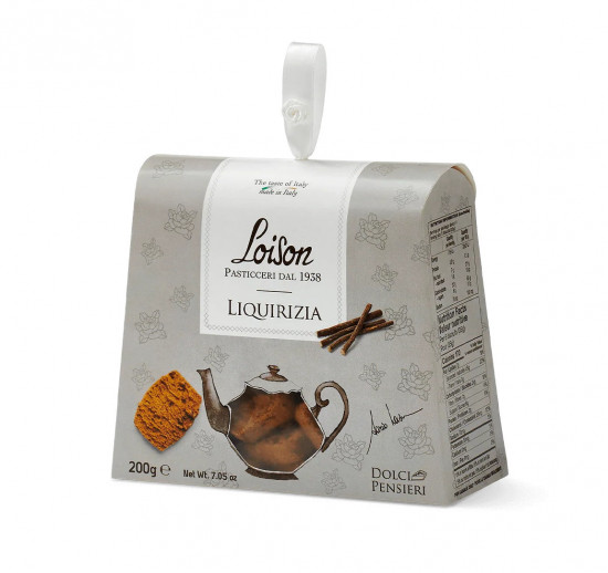 Čajové sušenky s lékořicí Liquirizia, dárkové balení, 200 g