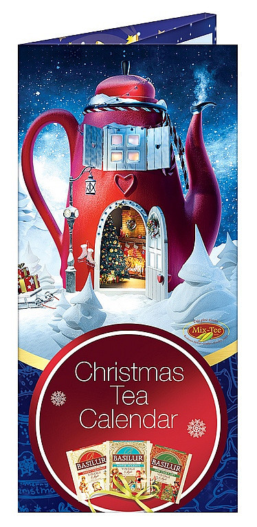 Čajový adventní kalendář, Basilur Christmas Tea Calendar, porcovaný, 24 sáčků