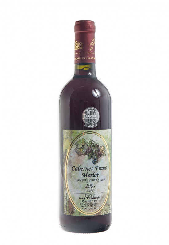Červené suché víno, Vinařství Josef Valihrach Cabernet Franc Merlot 2007, 11% obj., 0.75 l