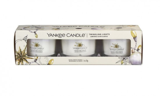 Levně Dárková sada, Aromatické svíčky Yankee Candle Twinkling Lights 3 ks, hoření 3 x 10 hod.