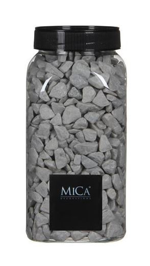 Dekorační drť v dóze, Mica, 650 ml, světle šedá