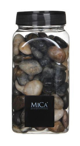 Dekorační kameny v dóze, Mica, 650 ml, velikost 20 - 30 mm, hnědé