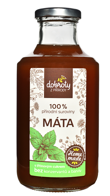 Levně Domácí bylinný sirup, Dobroty z přírody Máta, 500 ml