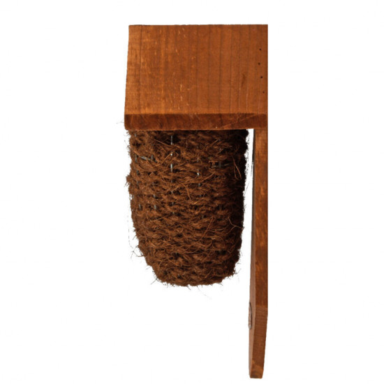 Drátěná ptačí budka, Esschert Design, dřevo a kokosové vlákno, hnědá-13456