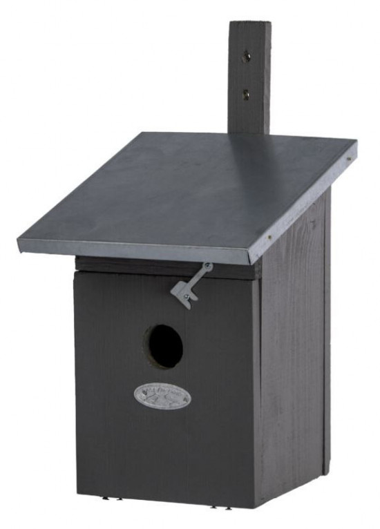 Dřevěná nástěnná budka pro sýkoru koňadru, Esschert Design, šedá