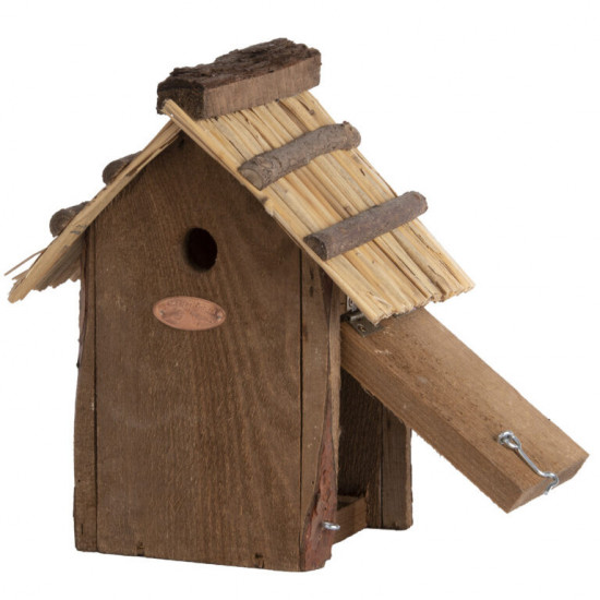 Dřevěná ptačí budka pro sýkoru modřinku, Esschert Design, slaměná střecha, přírodní-13444