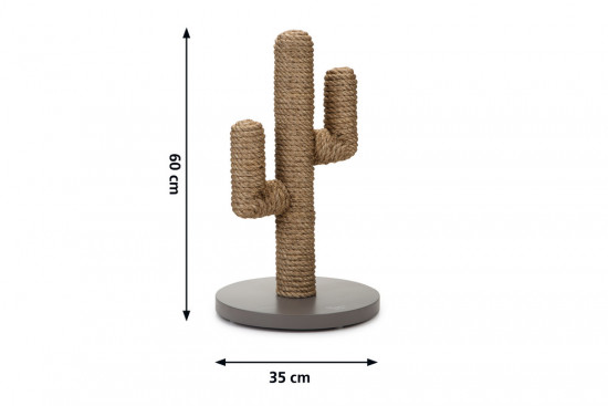 Dřevěné škrabadlo se sisálem, CACTUS, hnědé, 35 x 35 x 60 cm-28777