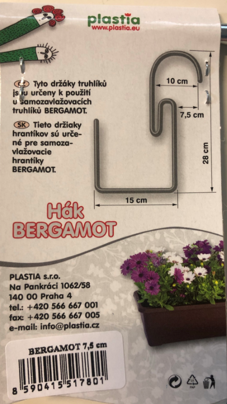 Držák na truhlík Plastia BERGAMOT 7.5, stříbrný-8891