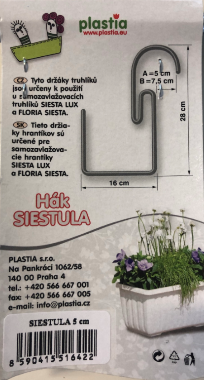 Držák na truhlík Plastia SIESTULA 5, stříbrný-8890