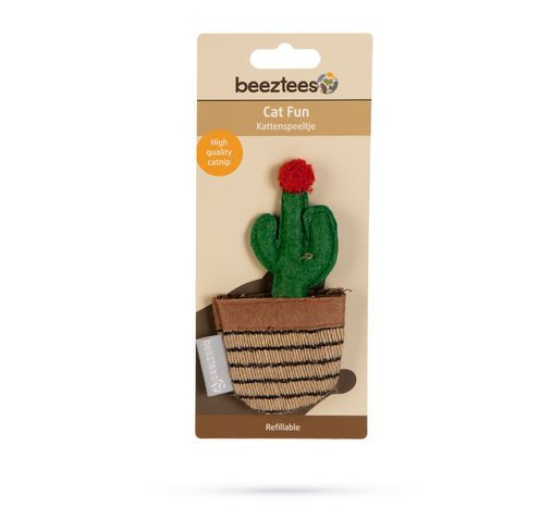 Filcová hračka pro kočky s šantou, kaktus Ota, zelená, 12 cm-28027