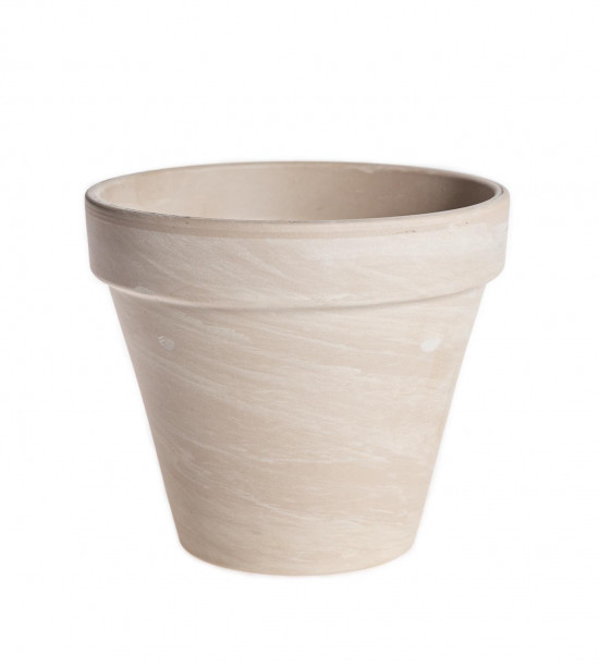Hliněný květináč Mica STAN, průměr 17.5 cm, krémový
