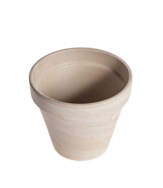 Hliněný květináč Mica STAN, průměr 17.5 cm, krémový-13565