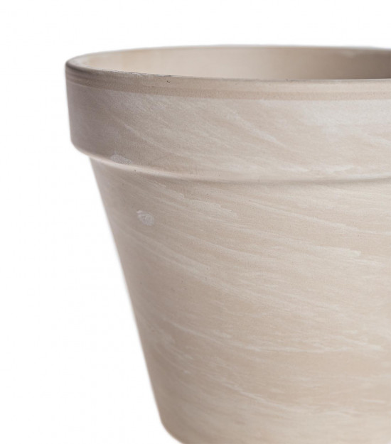 Hliněný květináč Mica STAN, průměr 17.5 cm, krémový-13566