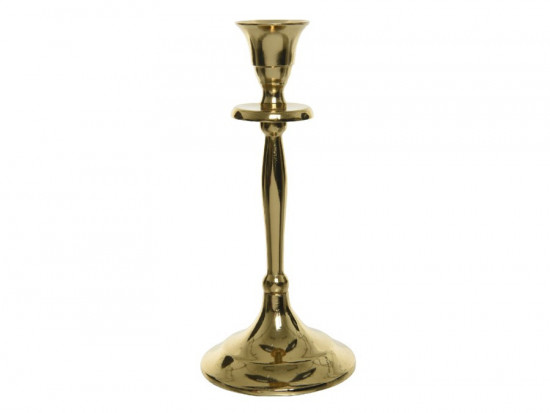 Hliníkový svícen na noze, průměr 9cm, výška 20cm, zlatá