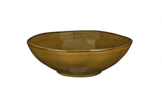 Hluboký talíř Mica TABO, keramický, glazovaný, průměr 23.5 cm, okrový