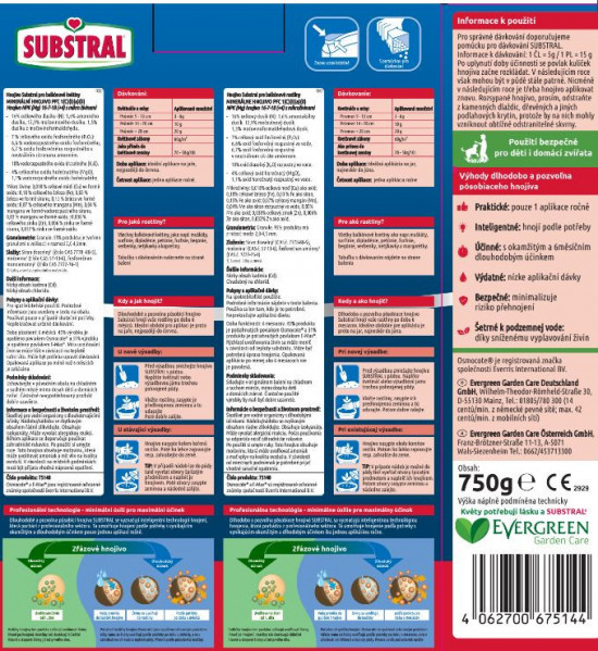 Hnojivo pro balkónové květiny, Substral Osmocote, balení 750 g-27802