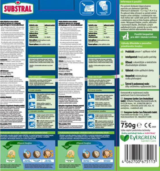 Hnojivo pro ovoce a zeleninu, Substral Osmocote, balení 750 g-27770