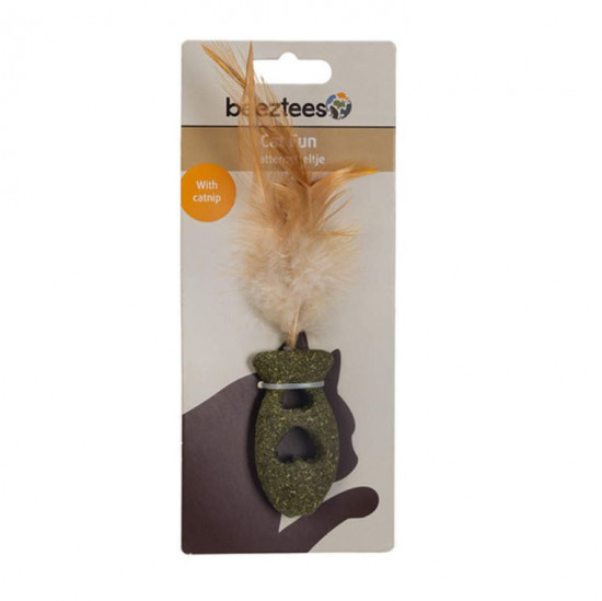 Hračka pro kočky z šanty a peří, ryba, 12 cm-28044