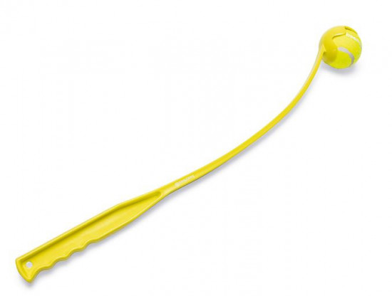 Hračka pro psy, katapult s tenisovým míčkem, žlutá, 62 cm-28068