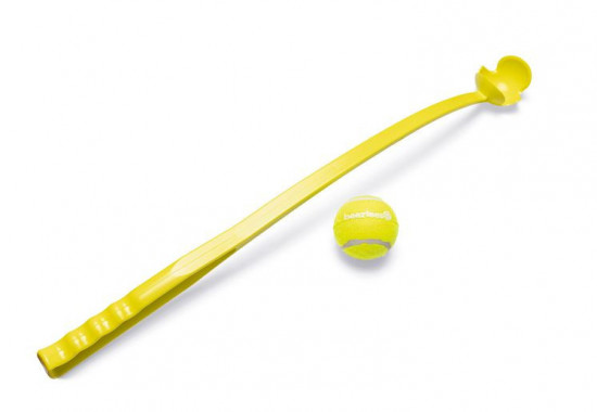 Hračka pro psy, katapult s tenisovým míčkem, žlutá, 62 cm-28070