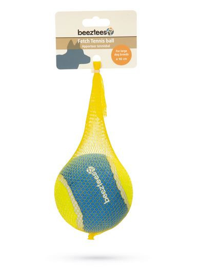 Hračka pro psy, tenisák, modro - žlutá, průměr 10 cm-28072