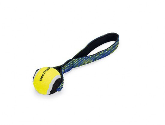 Hračka pro psy, tenisák s uchem, modro - žlutá, 26.5 cm-28078