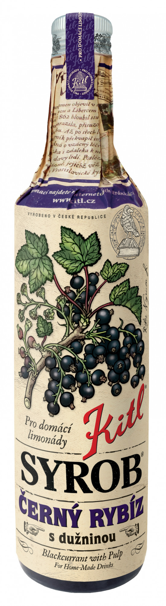 Hustý ovocný sirup, Kitl Syrob Černý rybíz s dužninou, 500 ml