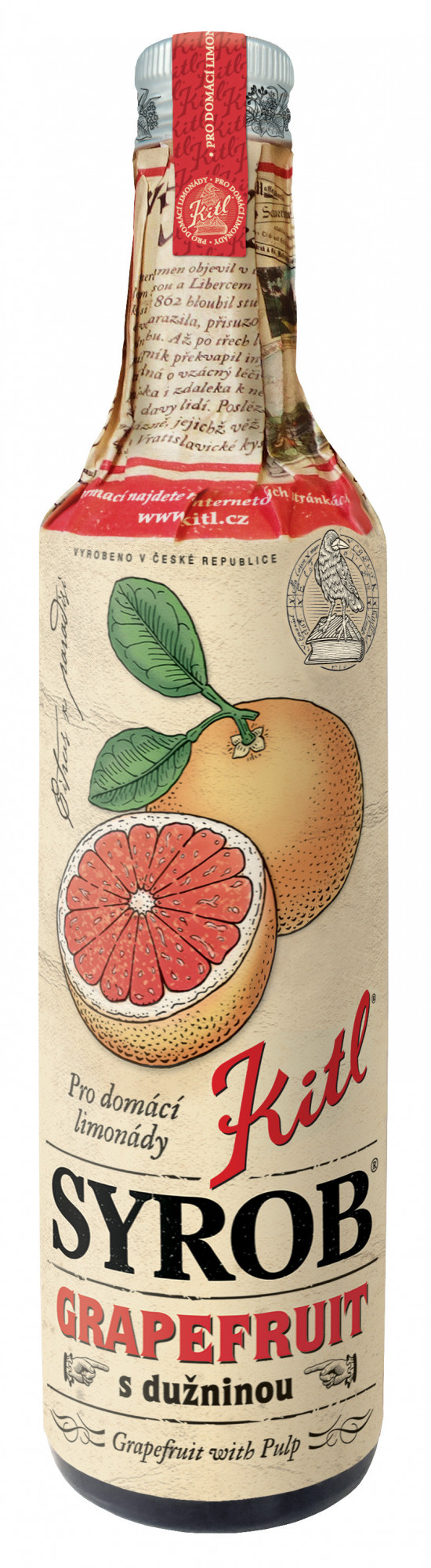 Hustý ovocný sirup, Kitl Syrob Grapefruit s dužninou, 500 ml