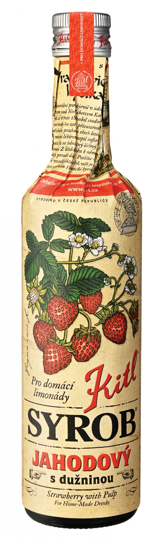 Hustý ovocný sirup, Kitl Syrob Jahoda s dužninou, 500 ml