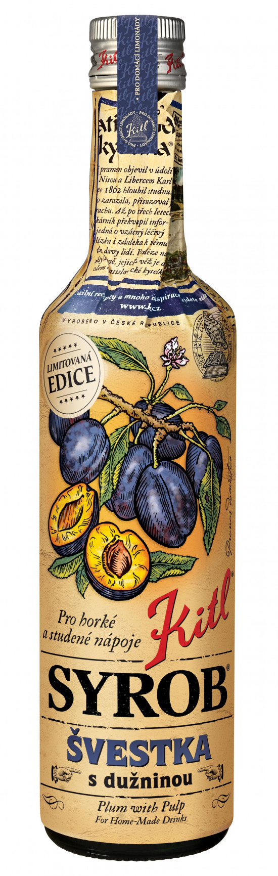 Hustý ovocný sirup, Kitl Syrob Švestka s dužninou, 500 ml