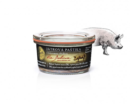 Játrová paštika s restovanou cibulkou, Via Delicia, 130 g