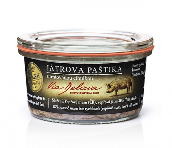 Játrová paštika s restovanou cibulkou, Via Delicia, 130 g-5353