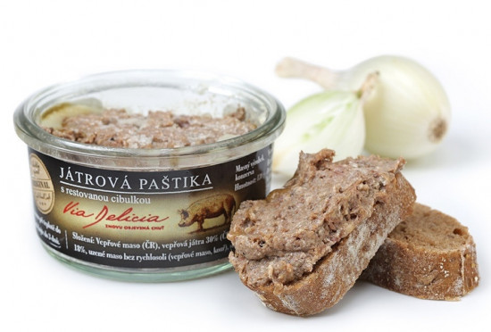 Játrová paštika s restovanou cibulkou, Via Delicia, 130 g-5354