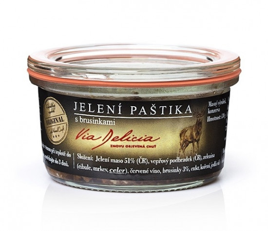 Jelení paštika s brusinkami, Via Delicia, bez lepku, 130 g-5359