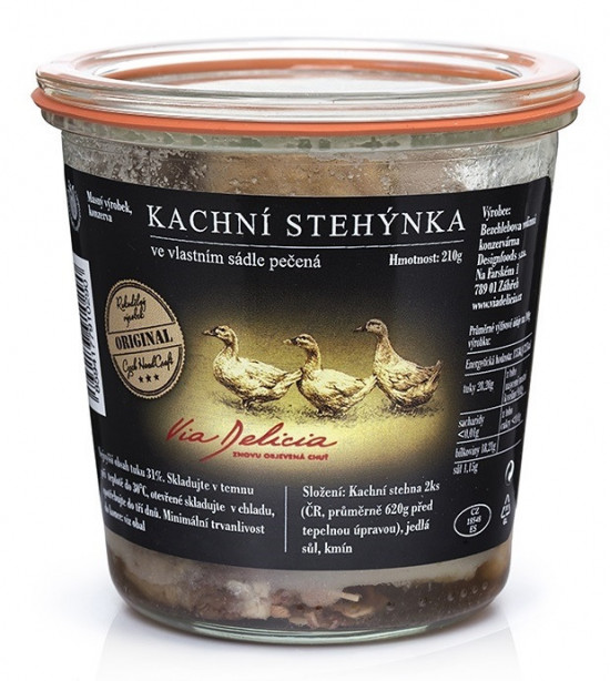 Kachní stehýnka ve vlastním sádle pečená 2 ks, Via Delicia, bez lepku, 450 g-5341