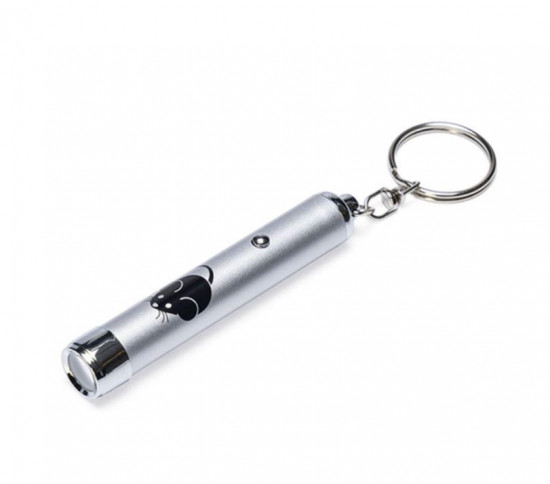 Kapesní laser LED, stříbrný, 8 cm