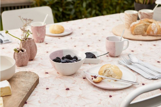 Keramická miska, motiv tečky, průměr 15 cm, bílo - růžová-23792