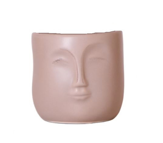 Keramický obal Kolibri Zen, průměr 9 cm, motiv hlavy, béžový