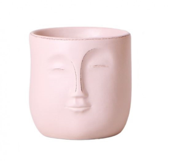 Keramický obal Kolibri Zen, průměr 9 cm, motiv hlavy, růžový