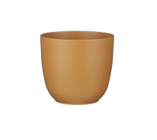 Keramický obal na květináč Mica TUSCA, průměr 13.5 cm, světle hnědý mat