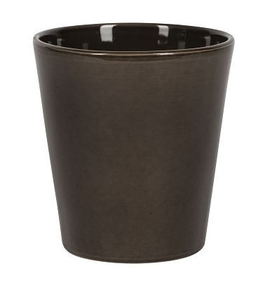 Keramický obal na květináč NDT COPENHAGEN, glazovaný, průměr 13 cm, tmavě hnědý